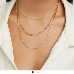 Beautiful Earth Boutique Miela Layered Chain Necklace, gold, NWT